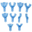 10pcs Assorted Perforated Plastic Dental Denture Impression Trays Full Siz BX