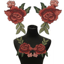 2pcs Embroidery Rose Flower Sew On Patch Badge Bag Jeans Dress Applique Craft ZF