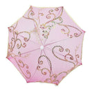 Wedding Rose Red Embroider Floral Pattern Folding Mini Lace Umbrella
