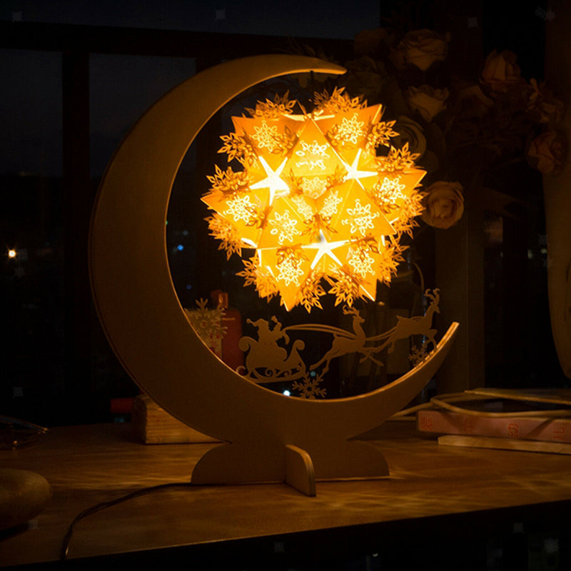Christmas Moon Night Light LED Baby Sleep Room Lamp Kids Gift Warm Yellow Lamp