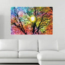 Psychedelic Trippy Tree Abstract Sun Art Silk Cloth Poster Home Decor 50cmx M2D5