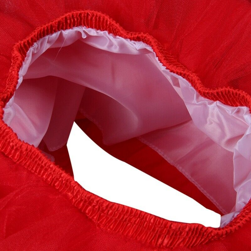 Women Girls Mini Skirt Princess Tutu Skirt 43 cm - red M6P7