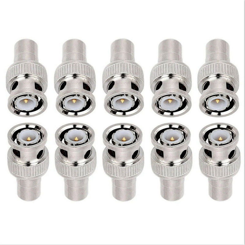 10pcs/Set BNC Male To RCA AV Female Coaxial Connector Adapter For CCTV Camera