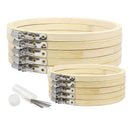 10Pieces Round Wooden Embroidery Hoops Set-5Pcs 4 Inch and 5Pcs 6 Inch Adju