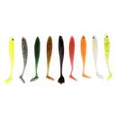 9Pcs Super Soft T Tail Soft Worm Fishing Lures Bait Fishing Tackle 3.3inch