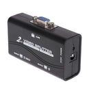1pc 1 to 2 250MHz HD VGA UHD Signal Splitter Video Duplicator Amplifier