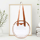 Summer Beach Round Transparent Women Handbag Tote Shopping Bags (Brown)