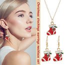 2pcs/set Christmas Socks Dangles Earrings Lovely Pendant Necklace Jewelry