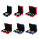 Fancy Double Coins Holder Display for 40MM Commemorative Coins Gift Box Red