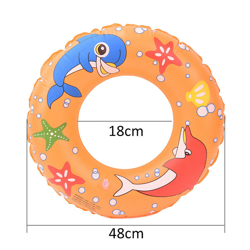50cm Kids PVC Cartoon Printing Inflatable Float Swimming Ring Color Random ME
