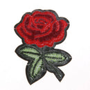 5pcs Red Rose Flower Embroidery Cloth DIY Sewing Iron on Patch(7X5cm)