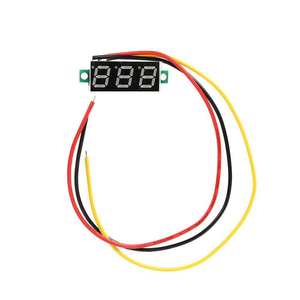 DC 0-100V 3 Wires Mini Gauge Voltage Meter Voltmeter LED Display (Green)