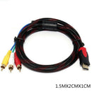 US 5Ft HDMI To 3-RCA Video Audio AV Component Converter Adapter Cable For H