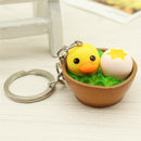 Cute Yellow Duck Keychain Cartoon Animal Bag Hanging Pendant Keychain KeyringT9