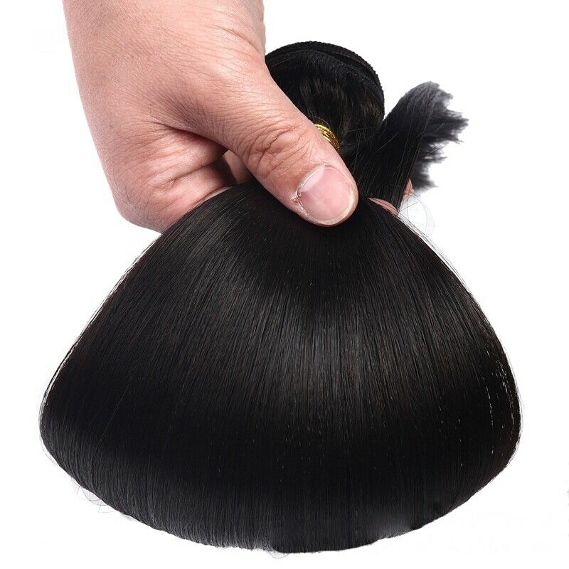 30-Inch Drawstring Straight Straight Virgin Remy Brazilian Hair Braided Bun V7N6