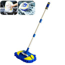Microfiber Car Brush Wash Mop Mitt Extendable Handle Vehicle Washing