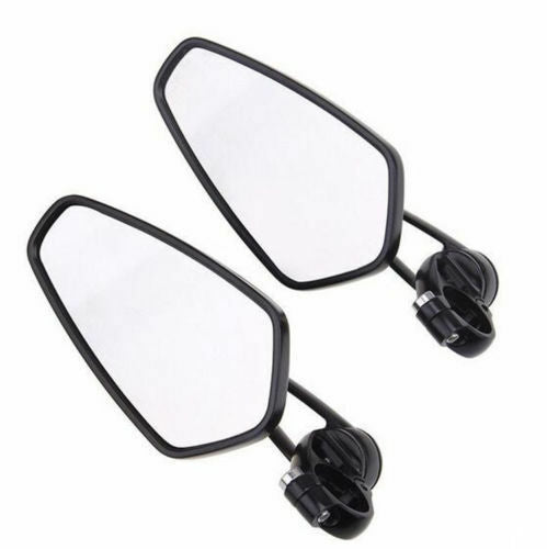 Black Motorcycle Round 7/8" Bar End Rearview Side Mirrors For Universal Motor