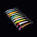 10pcs 9.5cm Assorted Minnow Fishing Lures Bass Crankbait Sharp Hooks Tackle New