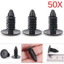50pcs Auto Car Trunk Bumper Fender Retainer Push Black Plastic Clips Fastener Nw