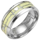Luminous Ecg Ring Stainless Steel Ring Promise Heartbeat Ring Glowing Jewel