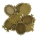 10pcs Retro Fit Cameo Cabochon Base Setting Charms Pendants 18 x 25mm