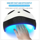 36W Cute Panda UV LED Nail Lamp Dryer 3 Timers Manicure Gel Polish Drying Light