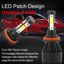 6000K White 4-Side H11 LED Headlight H8 H9 Kits 2800W 380000LM Bulbs Power BX