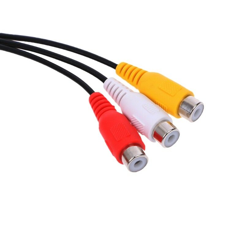 3.5 mm Jack Male To 3 RCA Female Converters Audio Video Cable Stereo Adapter New
