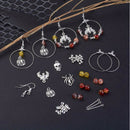 177pcs/Set DIY Halloween Charm Dangle Earrings Making Kit Kidney Earwire Hoo Hn