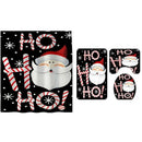 4 Pcs Christmas Non Slip Shower Curtain Pedestal Rug Lid Toilet Cover Mat B