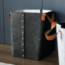 Felt Storage Basket with Open Buttons Dirty Clothes Laundry Basket Foldable