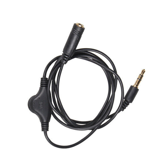 3.5mm M/F Stereo Earphone Audio Extension Cable 1M with Volume Control