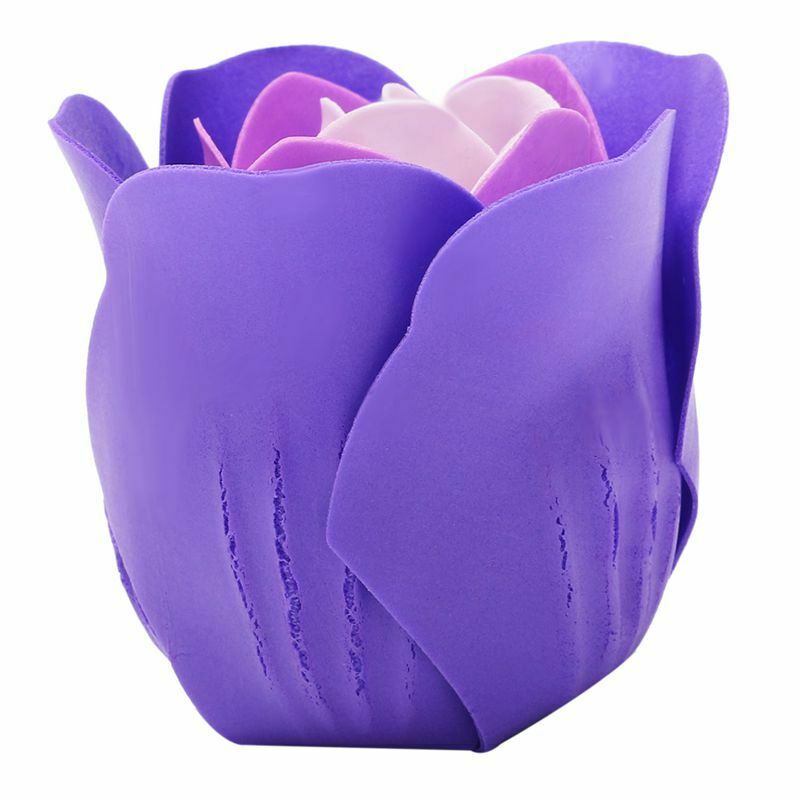 Lovely 24 Pcs Red Scented Bath Soap Rose Petal in Heart Box (Purple) U1M1