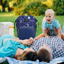 Star Sky Mommy Maternity Backpacks Nursing Baby Diaper Bags (Dark Blue)
