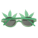 Novelty Glitter Green Maple Leaf Sunglasses Funny Kids Adults Eye Glasses