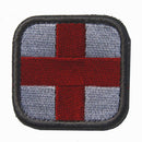 2 x First Aid Red Cross Embroidered Hook & Loop Patch Badge White and Black