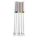 6PCS/Set Stainless Steel Chocolate Fork Hot Pot Forks Cheese Fruit Dessert  D2U7