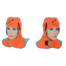 2x Flame Retardant Welding Protective Head Cover Working Hood Helmet Orange