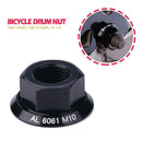 1pc Drum Hub Nuts M10 Fixed Gear MTB Road Folding Bike Screw Bolt (Black)