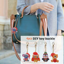 4pcs DIY Full Drill Special Shaped Diamond Painting Cute Animal Key Chain