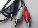3.5mm 1/8" Stereo Male Mini Plug to 2 RCA Jack Adapter Audio Speaker Cable Black