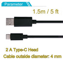 2pcs 1.5m 5ft 2A Type-C Head for NS NX USB Charge Cable for Nintendo Switch