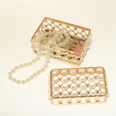 Rectangle Crystal Jewelry Box Travel Necklace Bracelet Trinket Storage Case