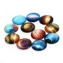 10pcs/lot Mix Color Glass Cabochon Flat universe Starry sky DIY Handicraft  A9S8