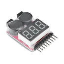 1S-8S Buzzer RC Lipo Battery Low Voltage Tester LED Alarm Indicator Checker F8X4