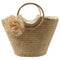 Women's Straw Handbag Flower Woven Summer Beach Messenger Tote Bag Basket S U6A1