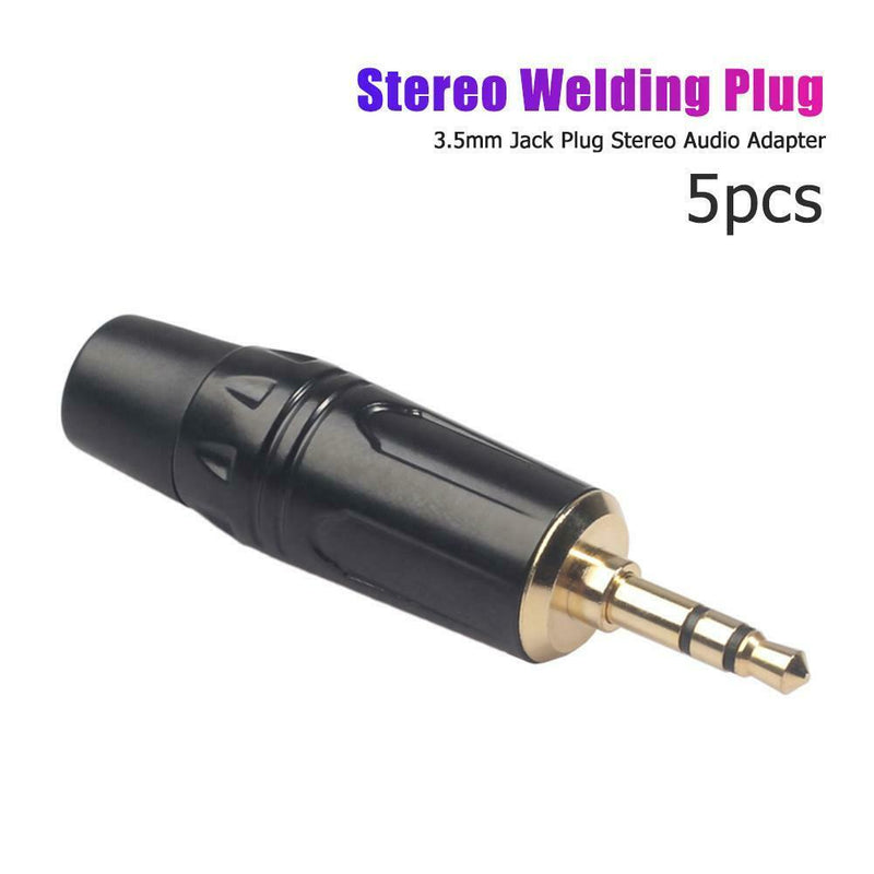 3.5mm Jack Plug Stereo Audio Adapter Headphone Soldering Connector (5pcs)