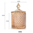 600Ml Crystal Glass Storage Jars Sugar Chocolate Cans Diamond Candy Box Cot