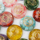 DIY Mold Seven Chakras Semicircle Hemisphere Round Mirror Silicone Crystal M Ew