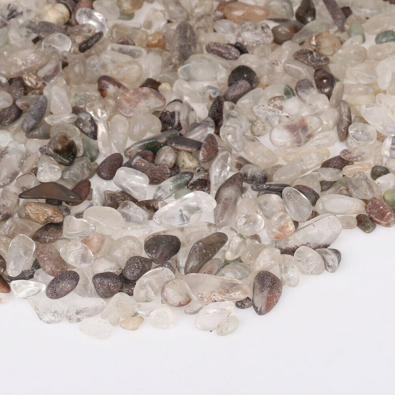 100g Natural Red Green Ghost Quartz Stone Flowerpot Fish Tank Decoration